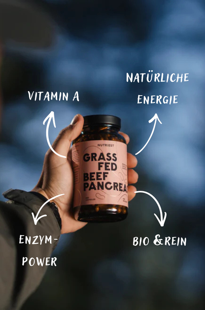 Getrocknetes Bio Weiderind Pankreas in Kapseln