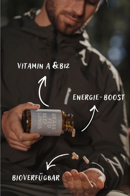 Getrocknete Bio Weiderind Lungen in Kapseln