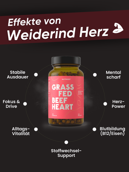 Getrocknetes Bio Weiderind Herz in Kapseln