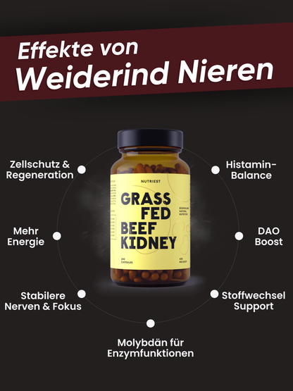 Getrocknete Bio Weiderind Nieren in Kapseln