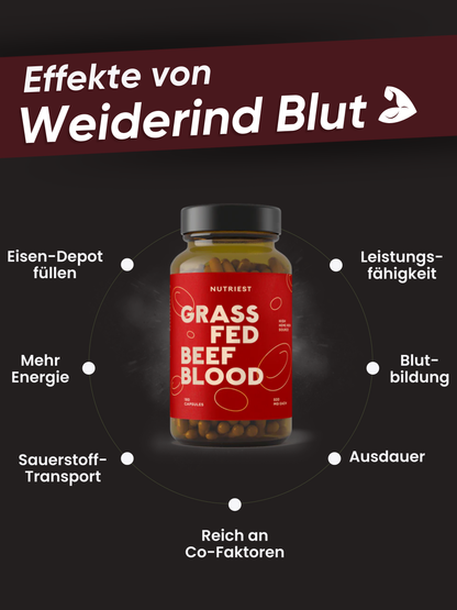Getrocknetes Bio Weiderind Blut in Kapseln