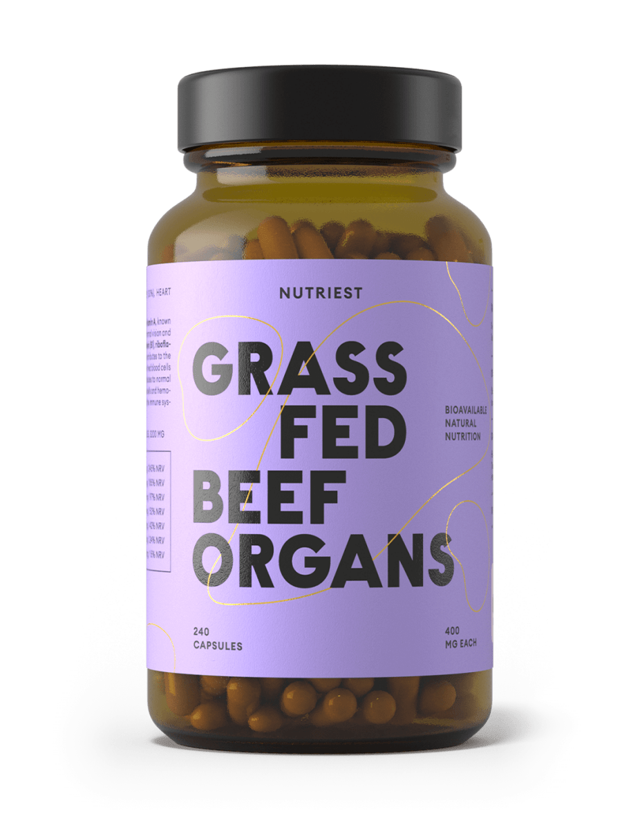 Getrocknete Bio Weiderind Beef Organs in Kapseln NUTRIEST - Raw Animal
