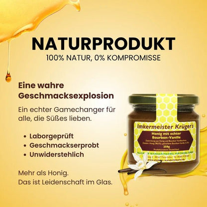Honig mit echter Bourbon-Vanille 250g Imkermeister Krüger - Raw Animal