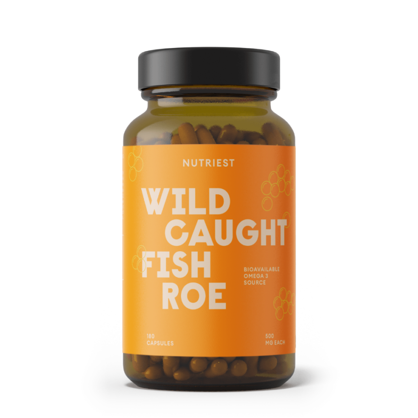 Fish Roe Capsules – Freeze-Dried Wild-Caught Roe, 180 Capsules