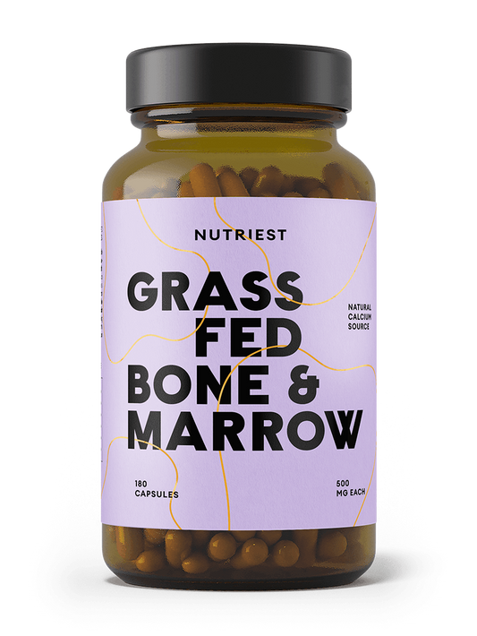 Getrocknete Bio Weiderind Knochen und Knochenmark in Kapseln