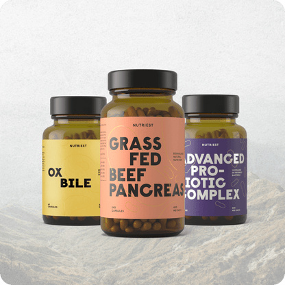 Pancreas & Bile Trio: organic beef pancreas, ox bile and lactic acid bacteria capsules